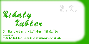 mihaly kubler business card